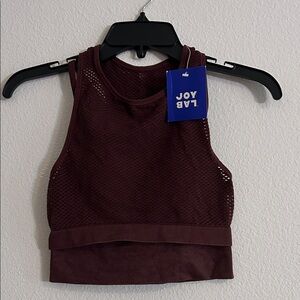 JoyLab Dark Red Mesh Athletic Top